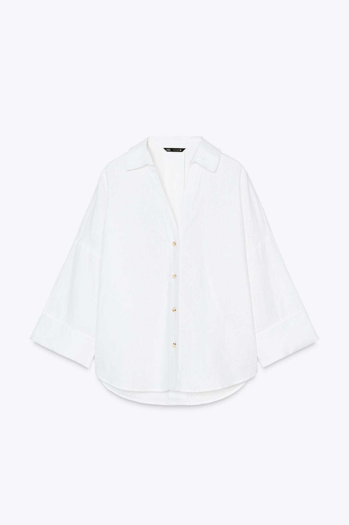 CAMISA DE MANGA LARGA COM LINHO