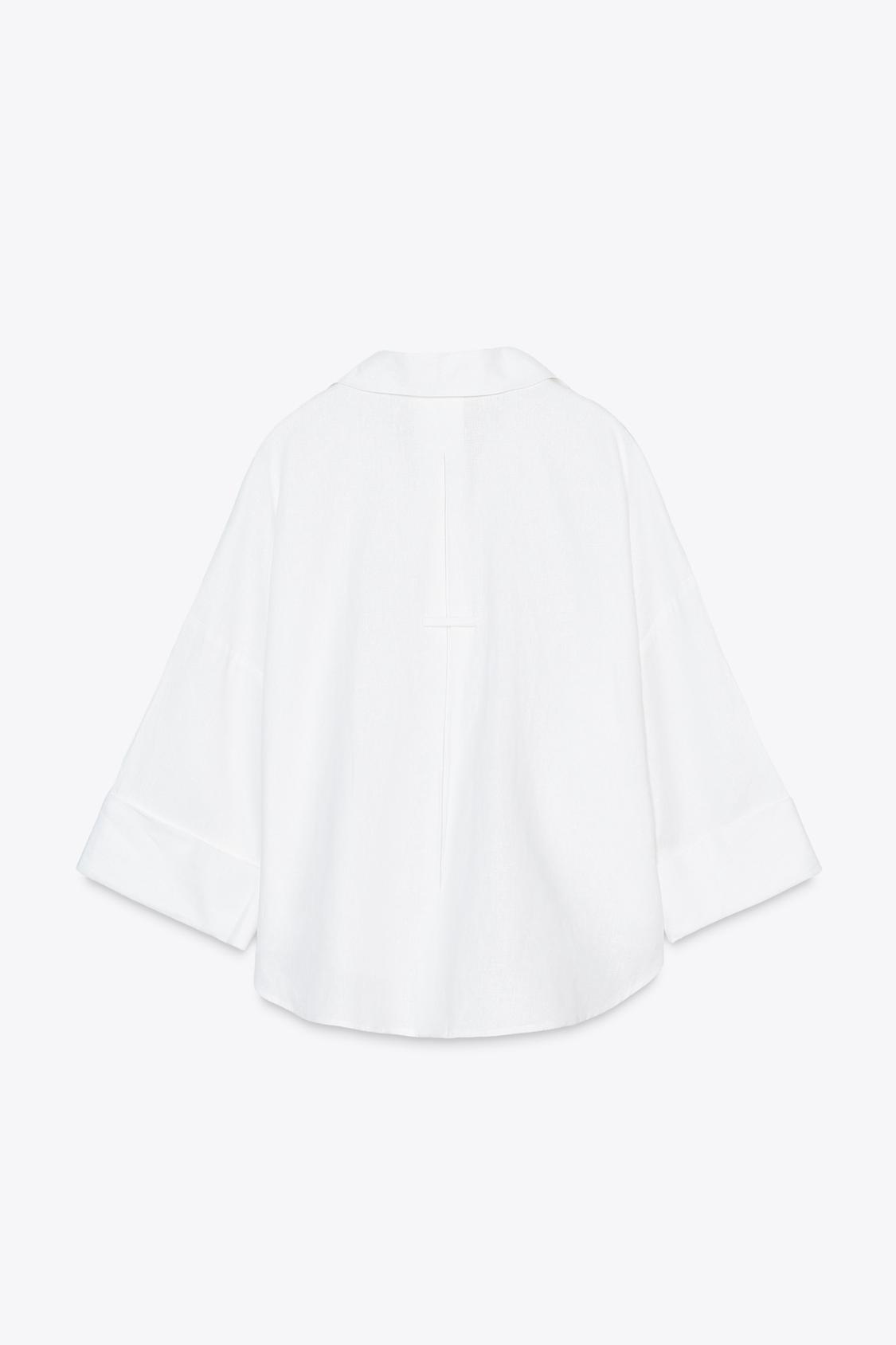 CAMISA DE MANGA LARGA COM LINHO