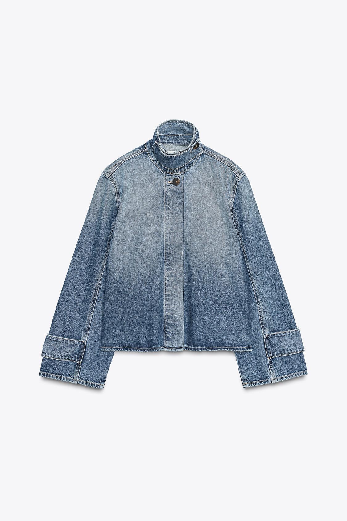 CASACO DENIM GOLA ALTA