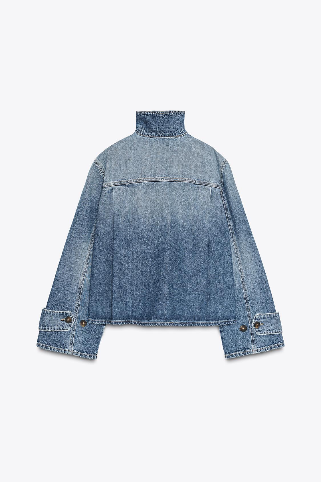 CASACO DENIM GOLA ALTA