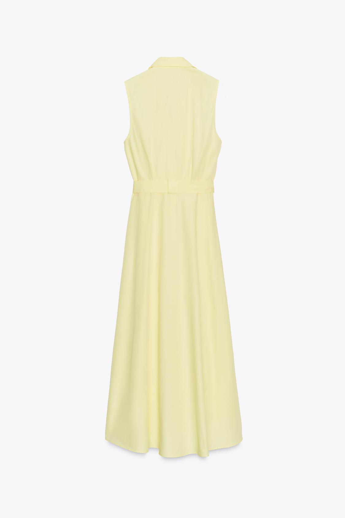 VESTIDO MIDI DE POPELINA COM CINTO