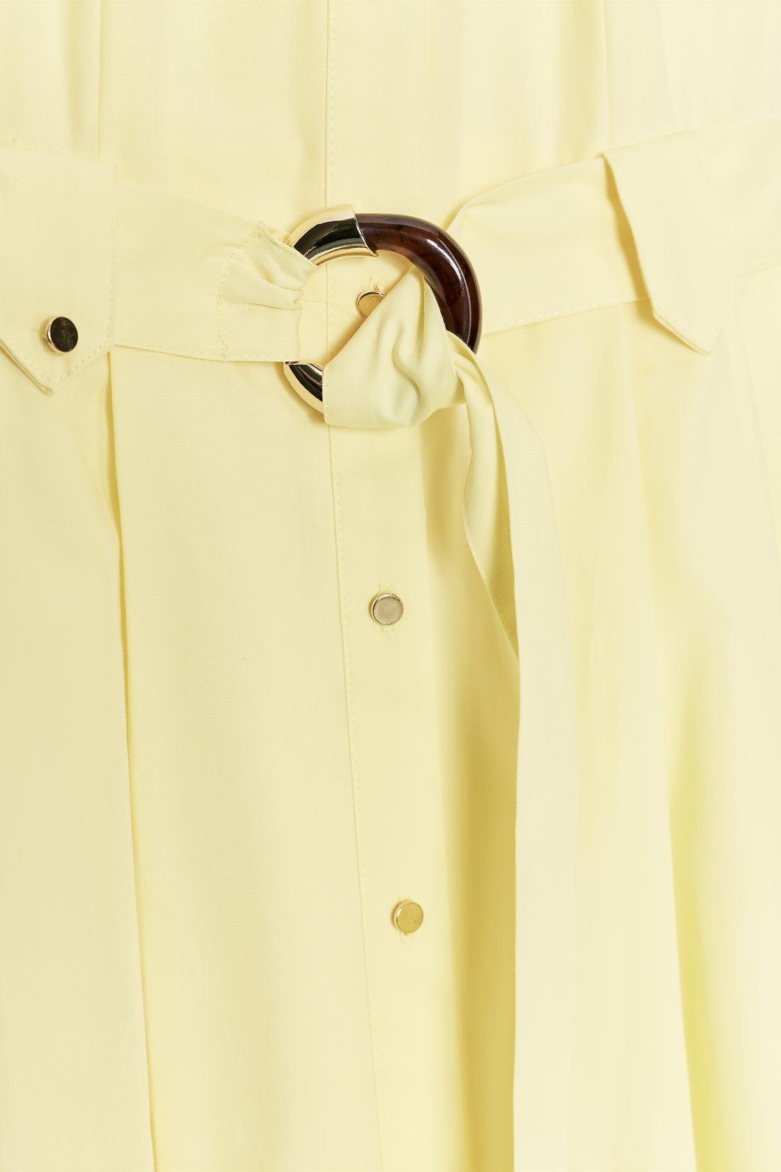 VESTIDO MIDI DE POPELINA COM CINTO