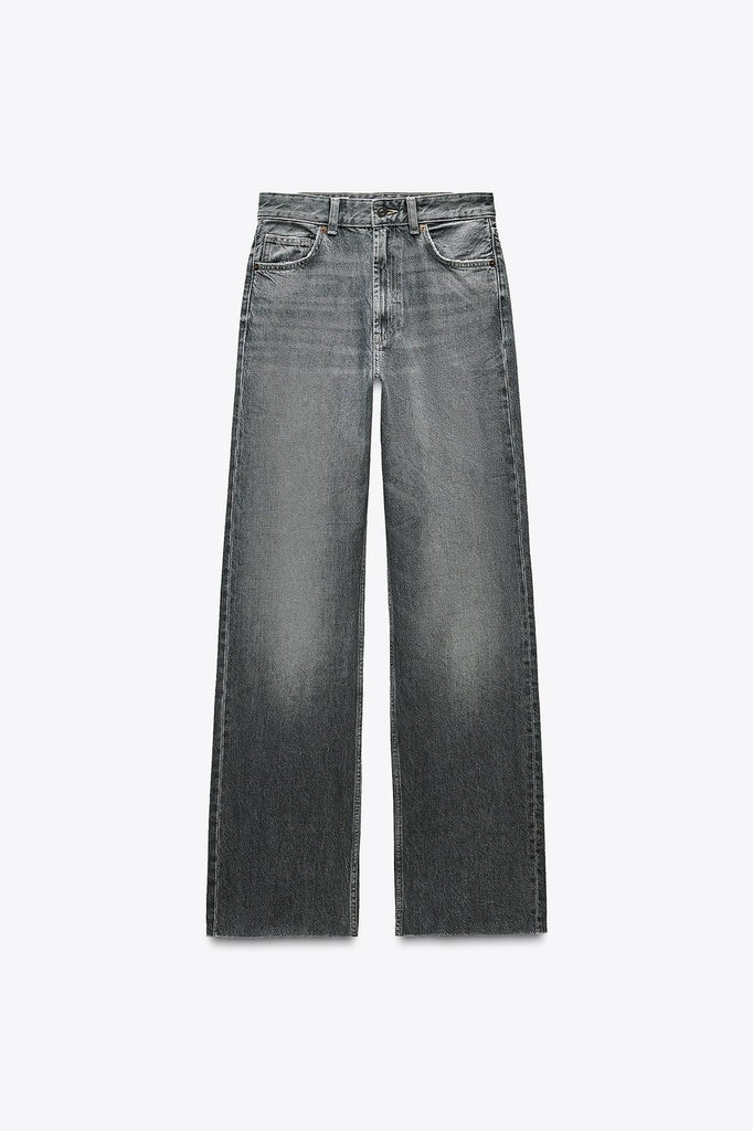 CALÇAS DE GANGA WIDE LEG CINTURA SUBIDA