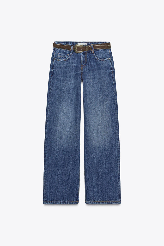 JEANS WIDE LEG CINTURA BAIXA COM CINTO