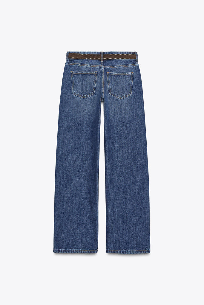 JEANS WIDE LEG CINTURA BAIXA COM CINTO