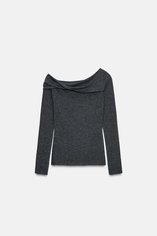 CAMISOLA DECOTE ASSIMÉTRICO