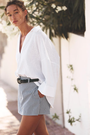 CAMISA DE MANGA LARGA COM LINHO