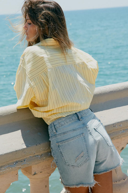 CALÇÕES DENIM MOM FIT CINTURA CRUZADA