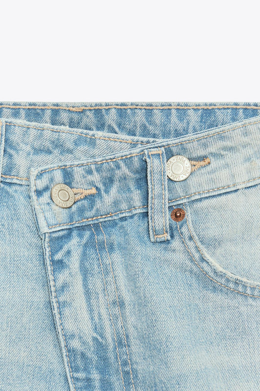 CALÇÕES DENIM MOM FIT CINTURA CRUZADA