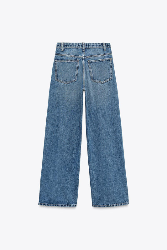 JEANS WIDE LEG CINTURA CRUZADA SUBIDA