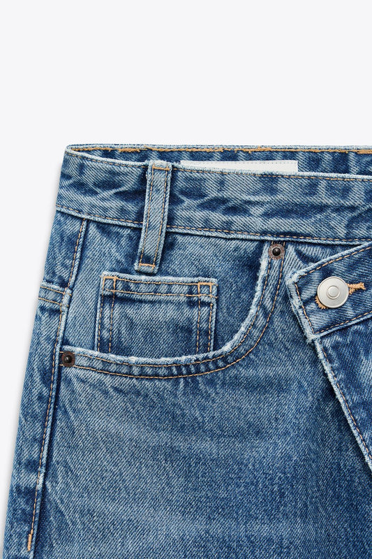 JEANS WIDE LEG CINTURA CRUZADA SUBIDA