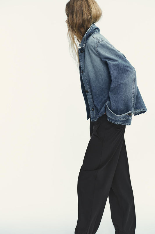 CASACO DENIM GOLA ALTA