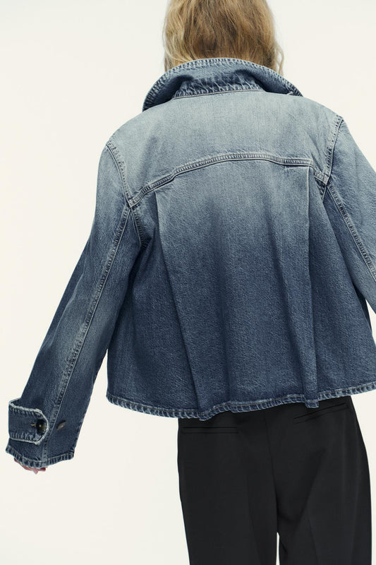 CASACO DENIM GOLA ALTA