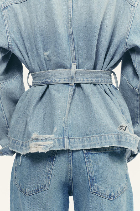 BLUSÃO DENIM COM CINTO