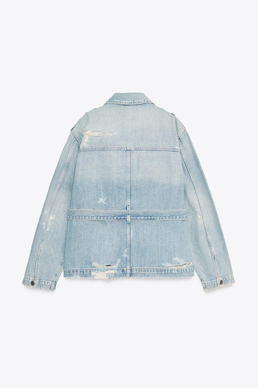 BLUSÃO DENIM COM CINTO