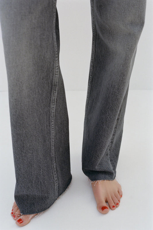 CALÇAS DE GANGA WIDE LEG CINTURA SUBIDA