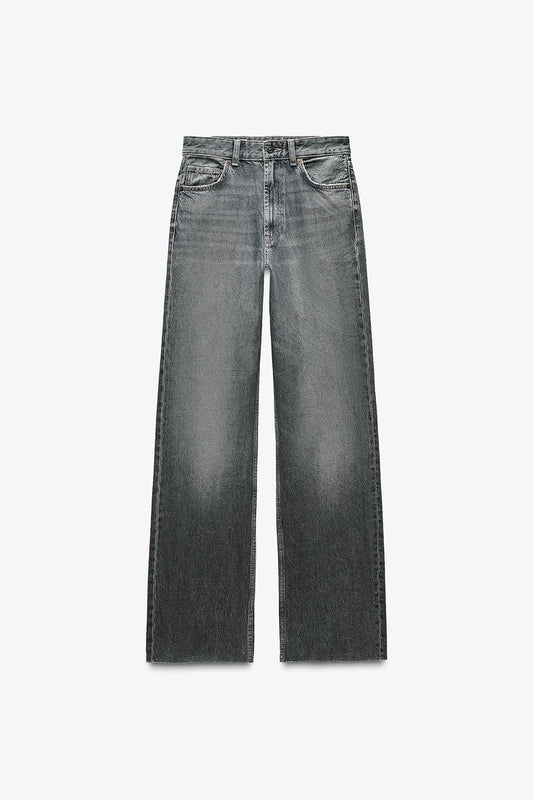 CALÇAS DE GANGA WIDE LEG CINTURA SUBIDA