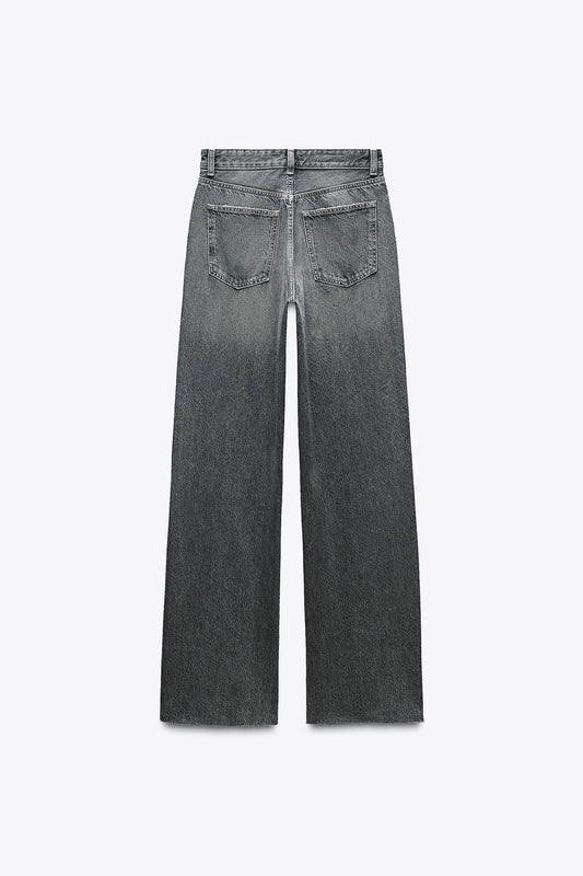 CALÇAS DE GANGA WIDE LEG CINTURA SUBIDA