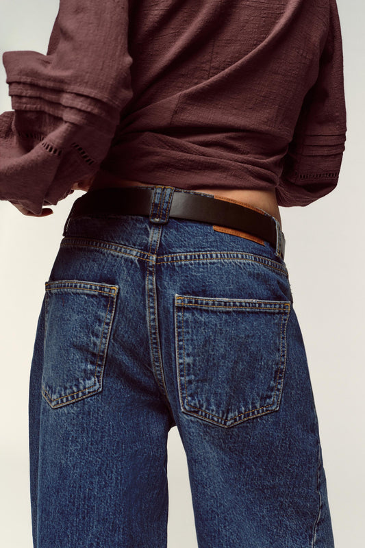 JEANS WIDE LEG CINTURA BAIXA COM CINTO