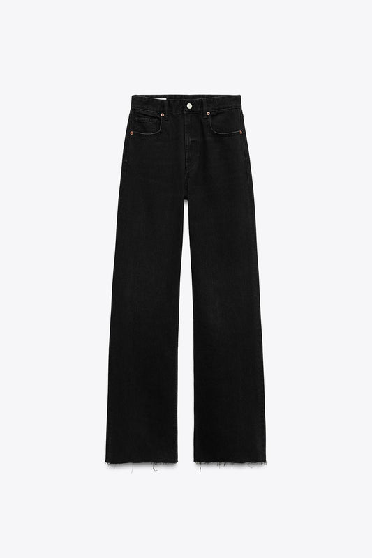 CALÇAS DE GANGA WIDE LEG CINTURA SUBIDA