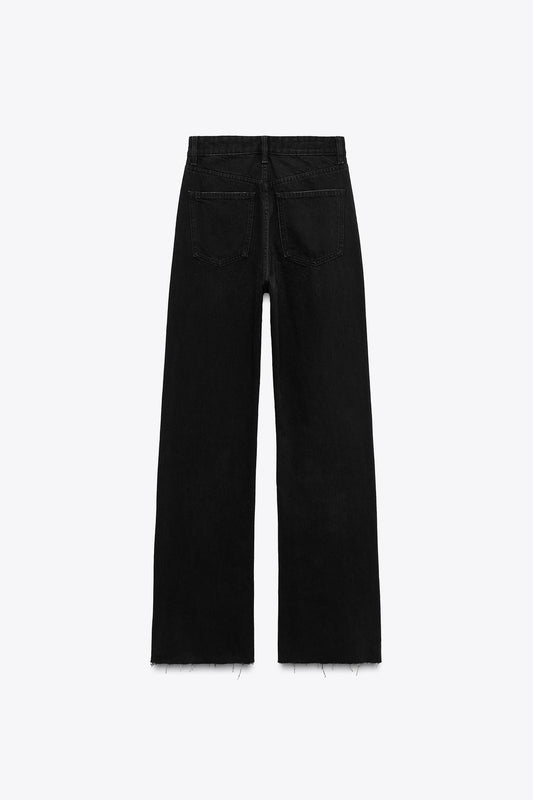 CALÇAS DE GANGA WIDE LEG CINTURA SUBIDA