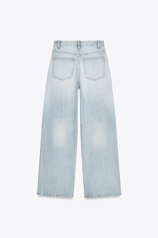 JEANS WIDE LEG CINTURA CRUZADA SUBIDA