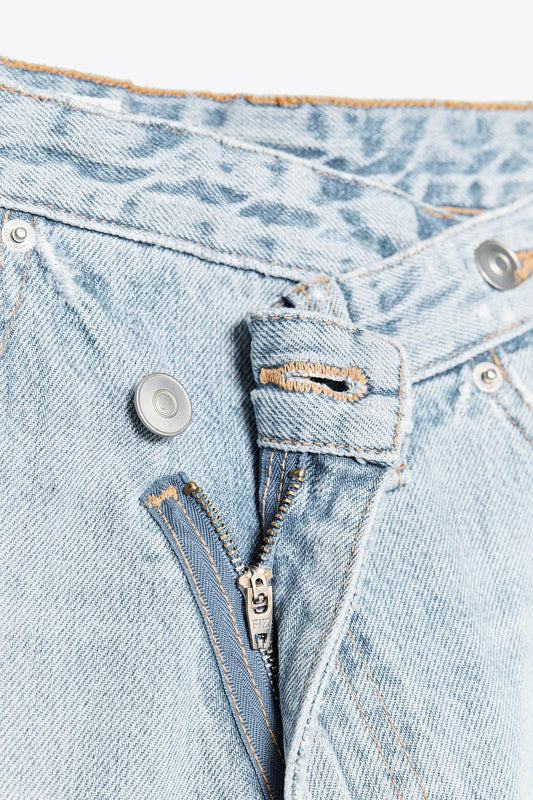 JEANS WIDE LEG CINTURA CRUZADA SUBIDA
